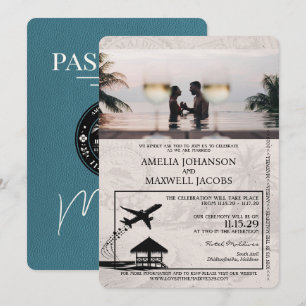 Faire-part de mariage de passeport des Maldives tu