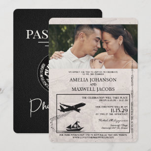 Faire-part de mariage de passeport des Philippines