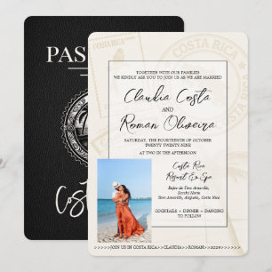 Faire-part de mariage de passeport du Costa Rica n