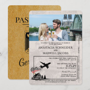 Faire-part de mariage de passeport Gold Allemagne