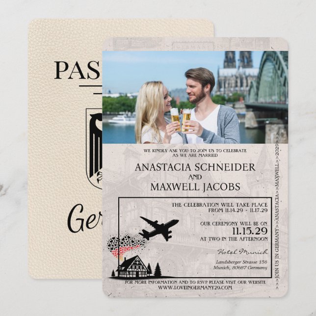 Faire-part de mariage de passeport ivoirien Allema (Devant / Derrière)