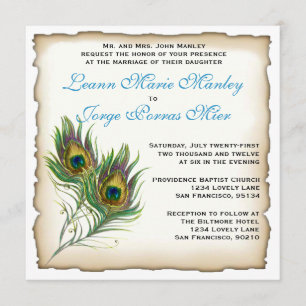 Faire-part de mariage de Peacock