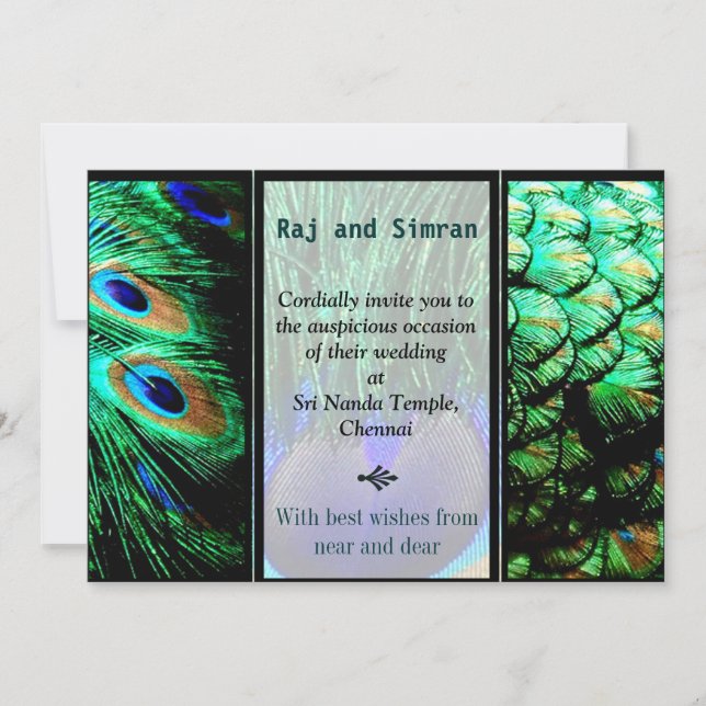 Faire-part de mariage de Peacock (Devant)