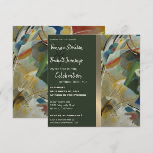 Faire-part de mariage de peinture Abstraite vintag