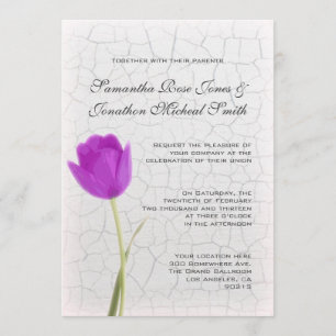 Faire-part de mariage de peinture de tulipe