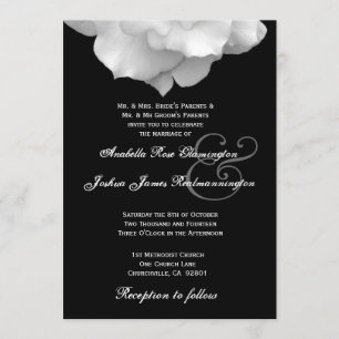 Faire-part de mariage de pétales de rose BLANC F20