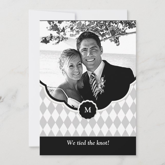 Faire-part de mariage de photo de monogramme de (Devant)