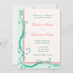 Faire-part de mariage de pinceau et de menthe
