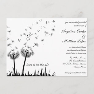 faire-part de mariage de pissenlit