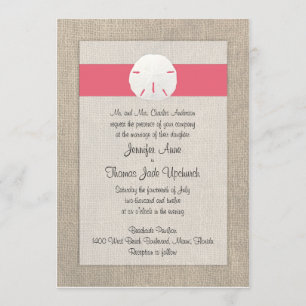 Faire-part de mariage de plage du dollar de sable