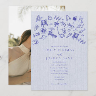 Faire-part de mariage de plage photo Casual Coasta