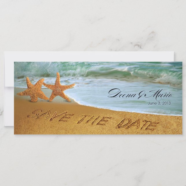 Faire-part de mariage de plage pour couple étoile  (Devant)