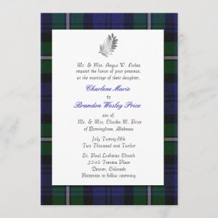 Faire-part de mariage de plaid de tartan