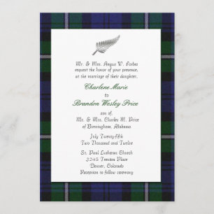 Faire-part de mariage de plaid de tartan