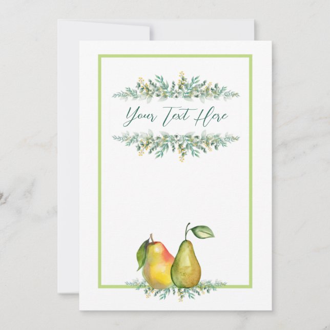 Faire-part de mariage de poires de campagne 5x7" (Devant)