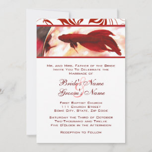 Faire-part de mariage de poisson rouge Betta