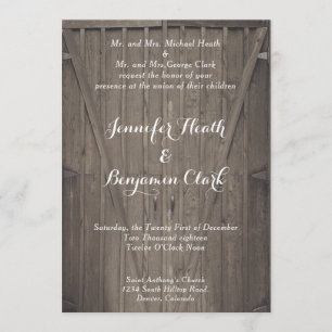Faire-part de mariage de portes de grange