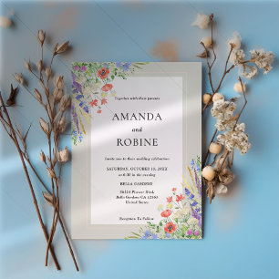 Faire-part de mariage de prairie Fleur sauvage rus