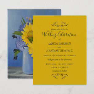 Faire-part de mariage de printemps tournesols