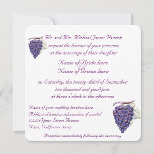 Faire-part de mariage de raisins de vignes