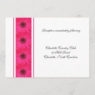 Faire-part de mariage de réception rose Gerbera Da