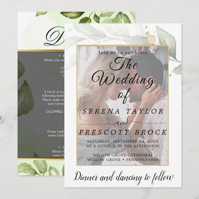 Faire-part de mariage de recouvrement de vellum mo (Devant / Derrière)