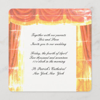 Faire-part de mariage de rideaux de théâtre