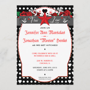 Faire-part de mariage de rockabilly de tatouage de