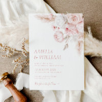 faire-part de mariage de rose moderne et poussiére