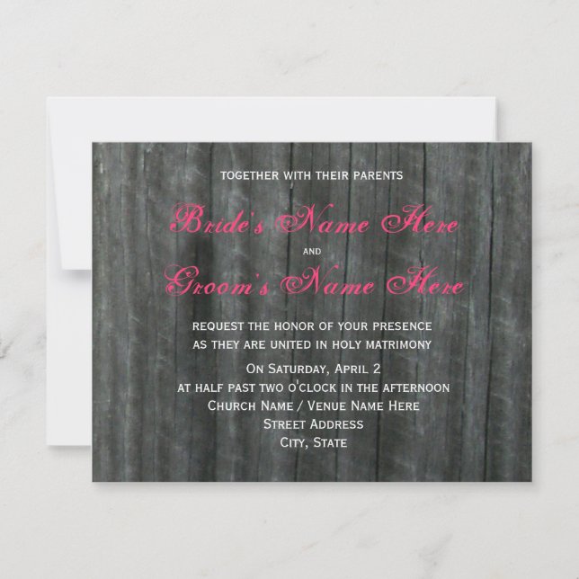 Faire-part de mariage de roses de porte et de (Devant)