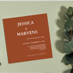 Faire-part de mariage de rouille orange brûlé