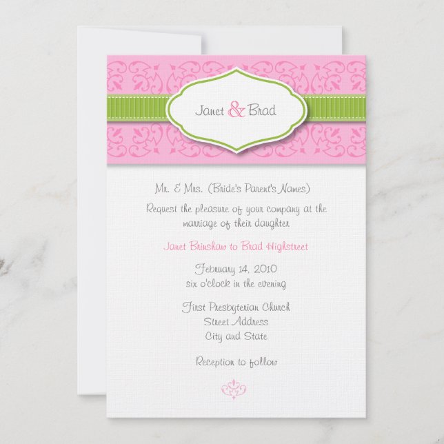 Faire-part de mariage de ruban et de phoque (Devant)