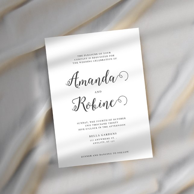 Faire-part de mariage de script classique élégant (Créateur téléchargé)