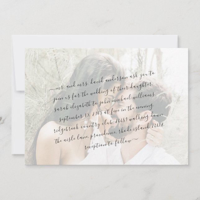 Faire-part de mariage de script de photos en coupl (Devant)