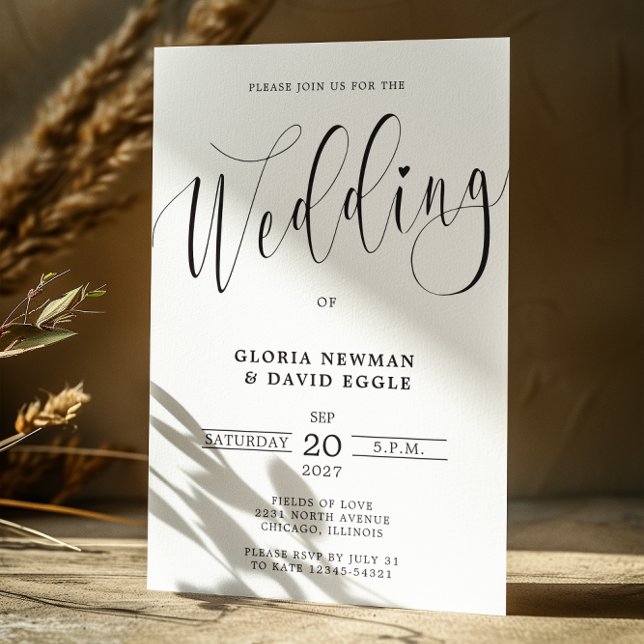 Faire-part de mariage de script élégant (Créateur téléchargé)