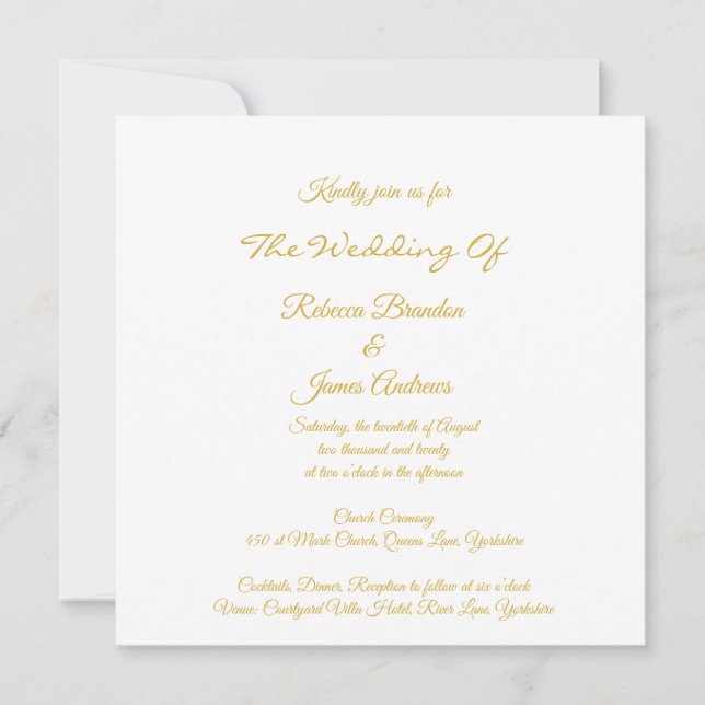 Faire-part de mariage de script simple et élégant  (Devant)