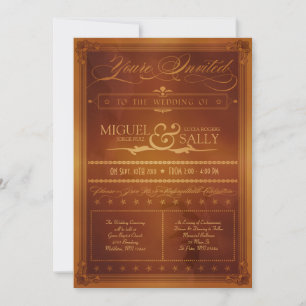 Faire-part de mariage de style affiche pays vintag