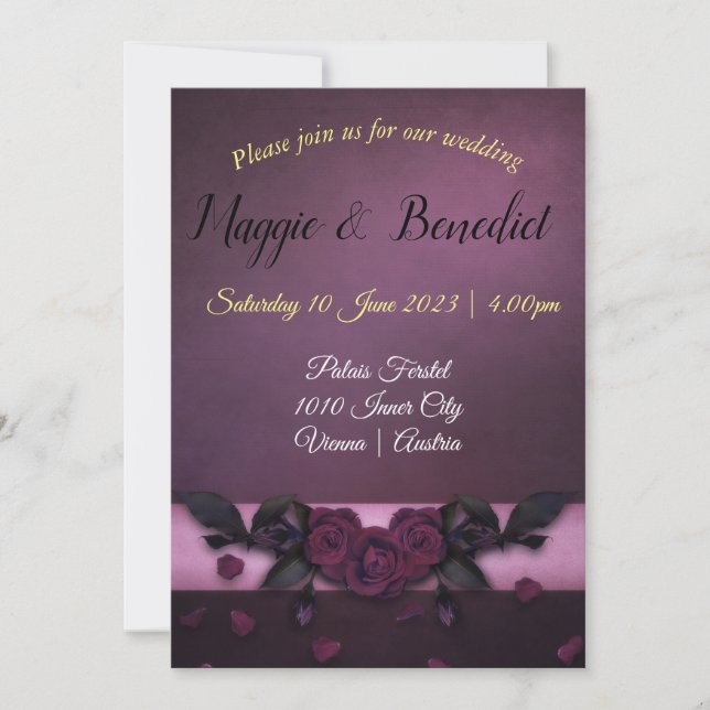 Faire-part de mariage de style gothique. Personnal (Devant)