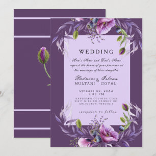 Faire-part de mariage de style indien profond viol