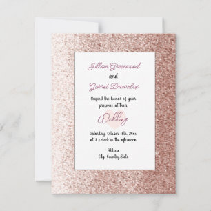 Faire-part de mariage de style paillettes dorées r