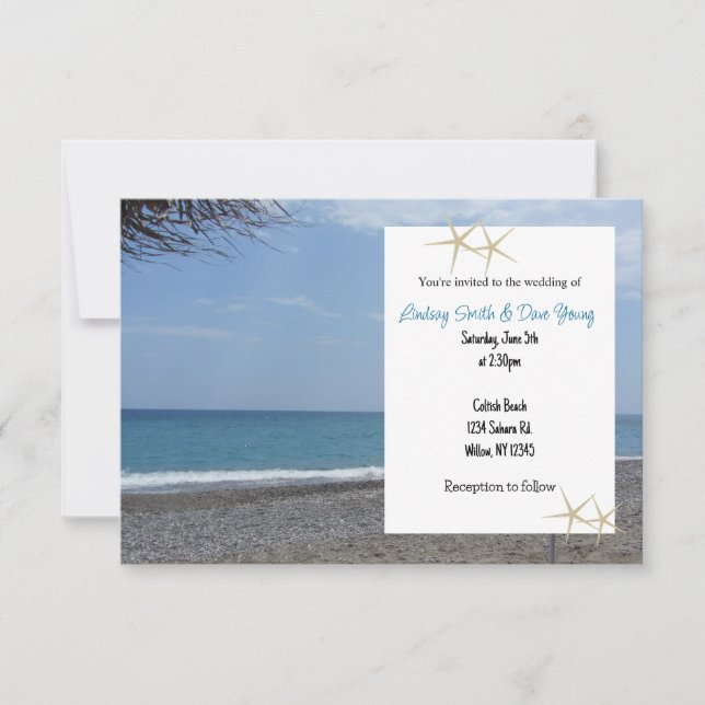 Faire-part de mariage De Style Plage (Devant)