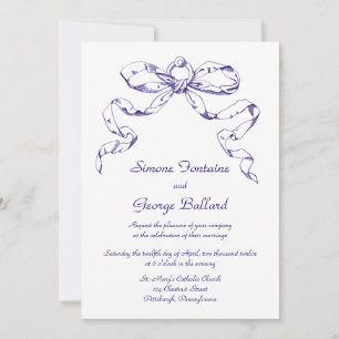 Faire-part de mariage de swag à cou bleu