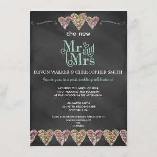 Faire-part de mariage de tableau de bord des coeur