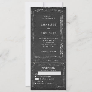 Faire-part de mariage de tableau de bord rustique 