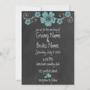 Faire-part de mariage de tableau de bord Turquoise