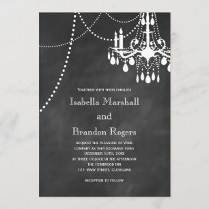 Faire-part de mariage de tableau de lustre
