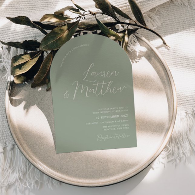 Faire-part de mariage de taille d'arche de script  (Créateur téléchargé)