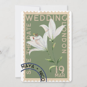 Faire-part de mariage de tampon vintage