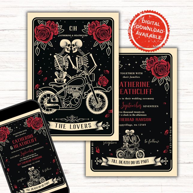 Faire-part de mariage de Tarot à la mort des motar (Créateur téléchargé)
