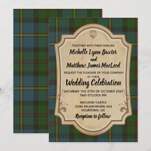 Faire-part de mariage de tartan de MacLeod